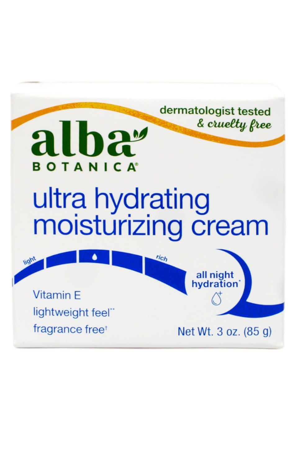 Alba Botanica Hawaiian Moisture Cream — Soothing Jasmine & Vitamin E, Fragrance-Free, Pack of 6