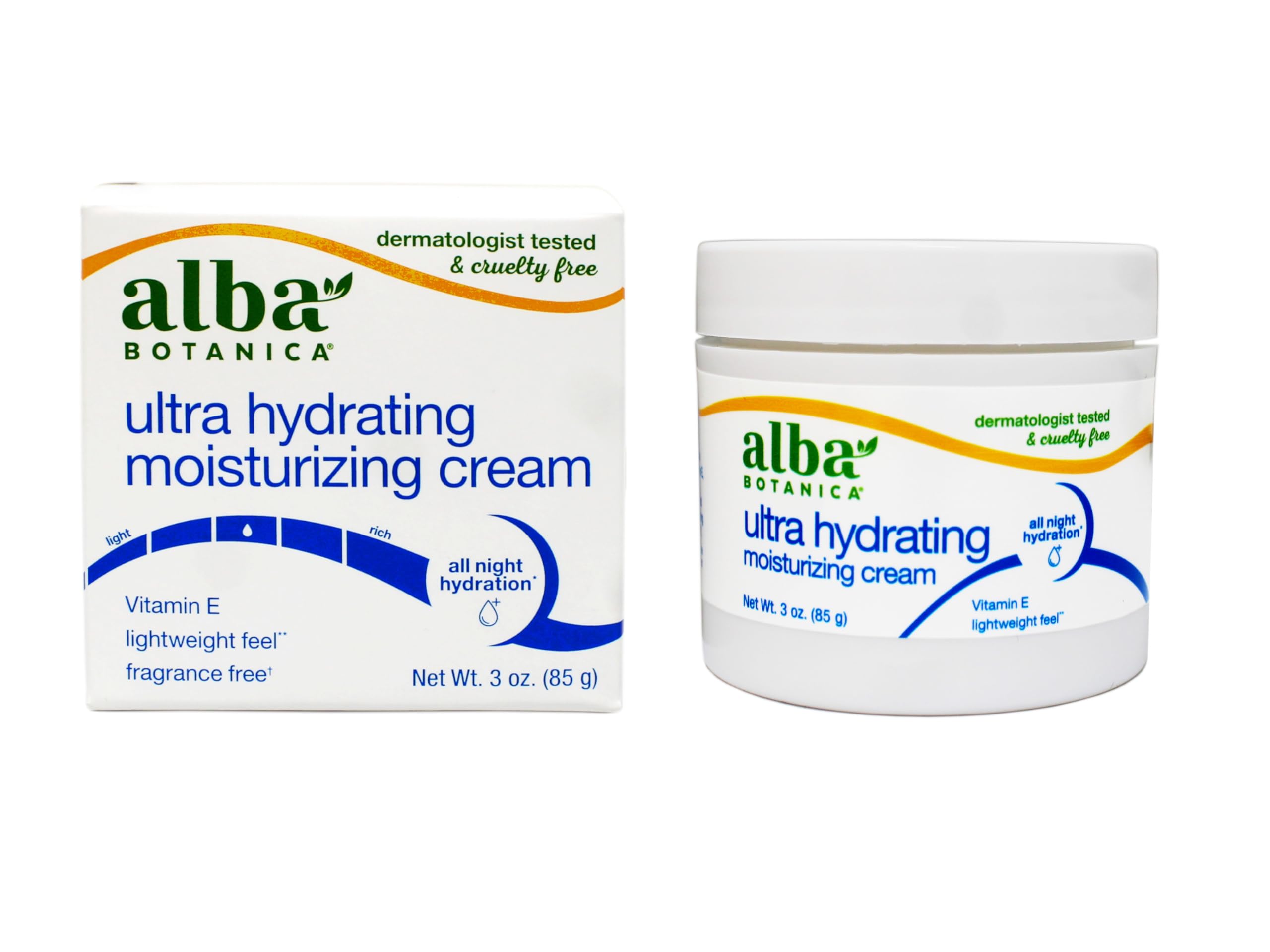 Alba Botanica Hawaiian Moisture Cream — Soothing Jasmine & Vitamin E, Fragrance-Free, Pack of 6