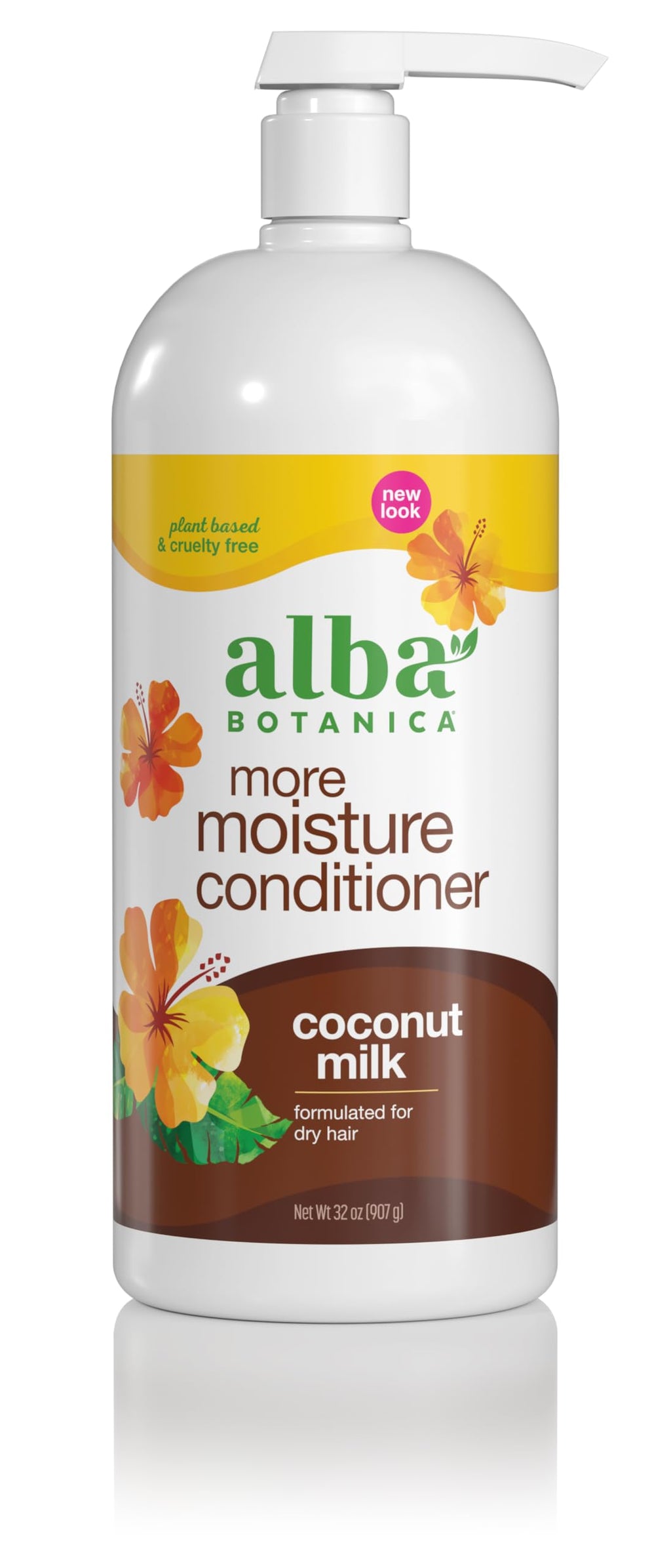 Alba Botanica More Moisture Conditioner – Coconut Milk, 32 oz | Hydrates Dry Hair (Packaging May Vary)