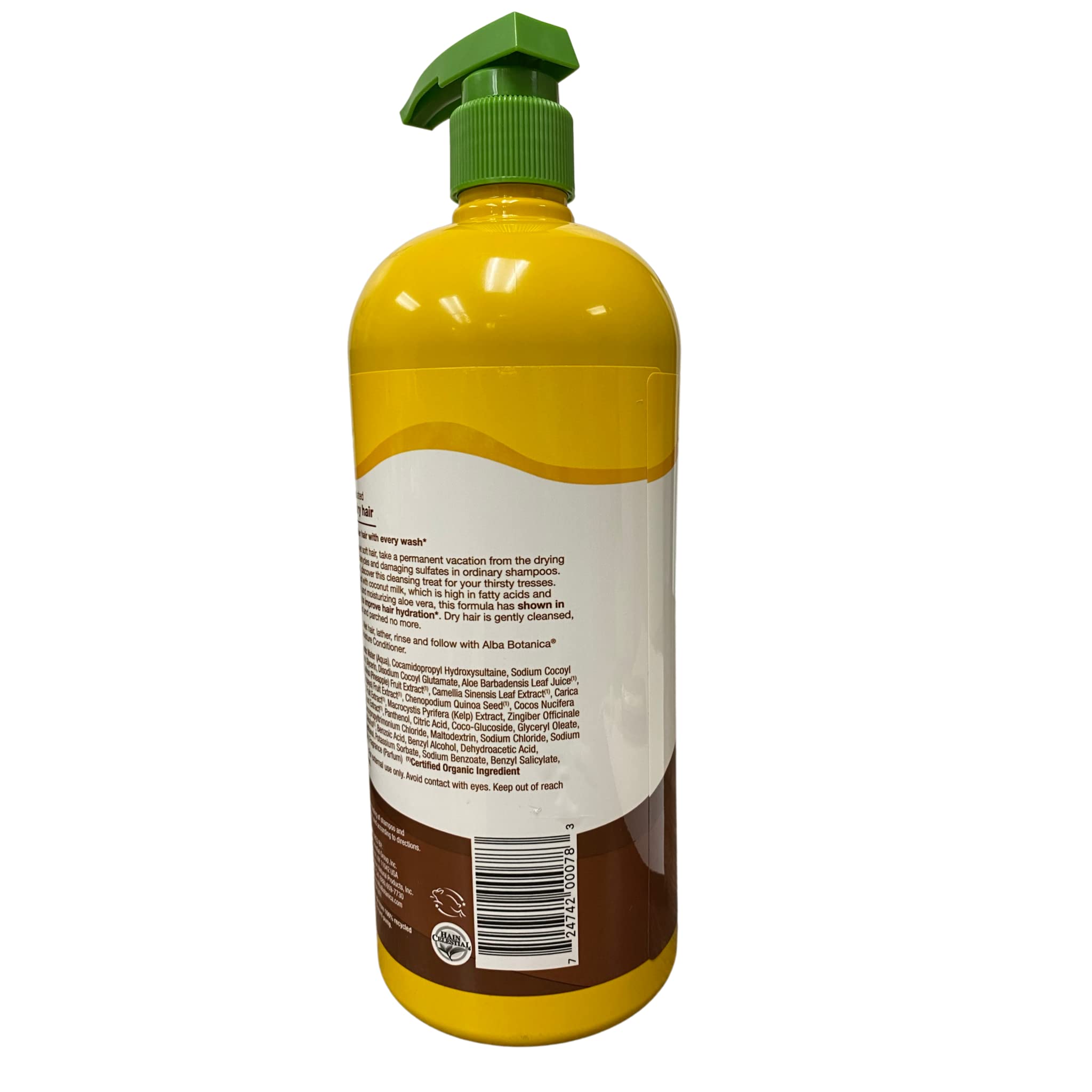 Alba Botanica More Moisture Shampoo Coconut Milk – 34 Oz