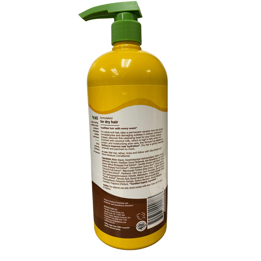 Alba Botanica More Moisture Shampoo Coconut Milk – 34 Oz