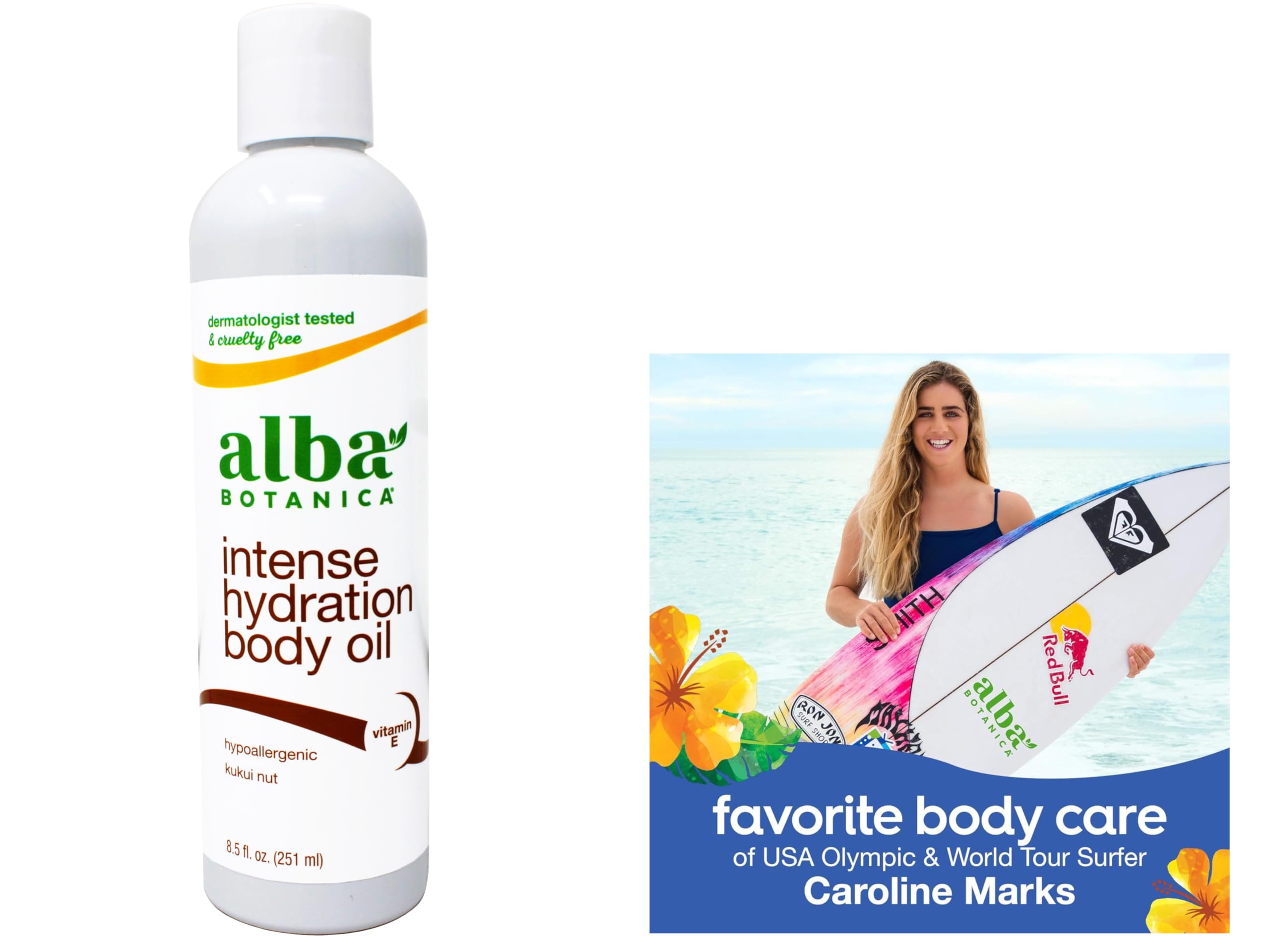 Alba Botanica Hawaiian Kukui Nut Body Oil – 2 Pack (8.5 oz each) – Cruelty-Free