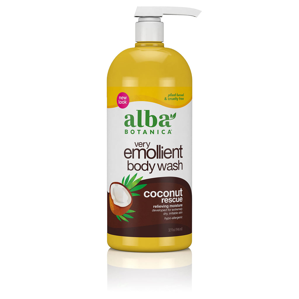 Alba Botanica Very Emollient Coconut Rescue Bath & Shower Gel 32 oz