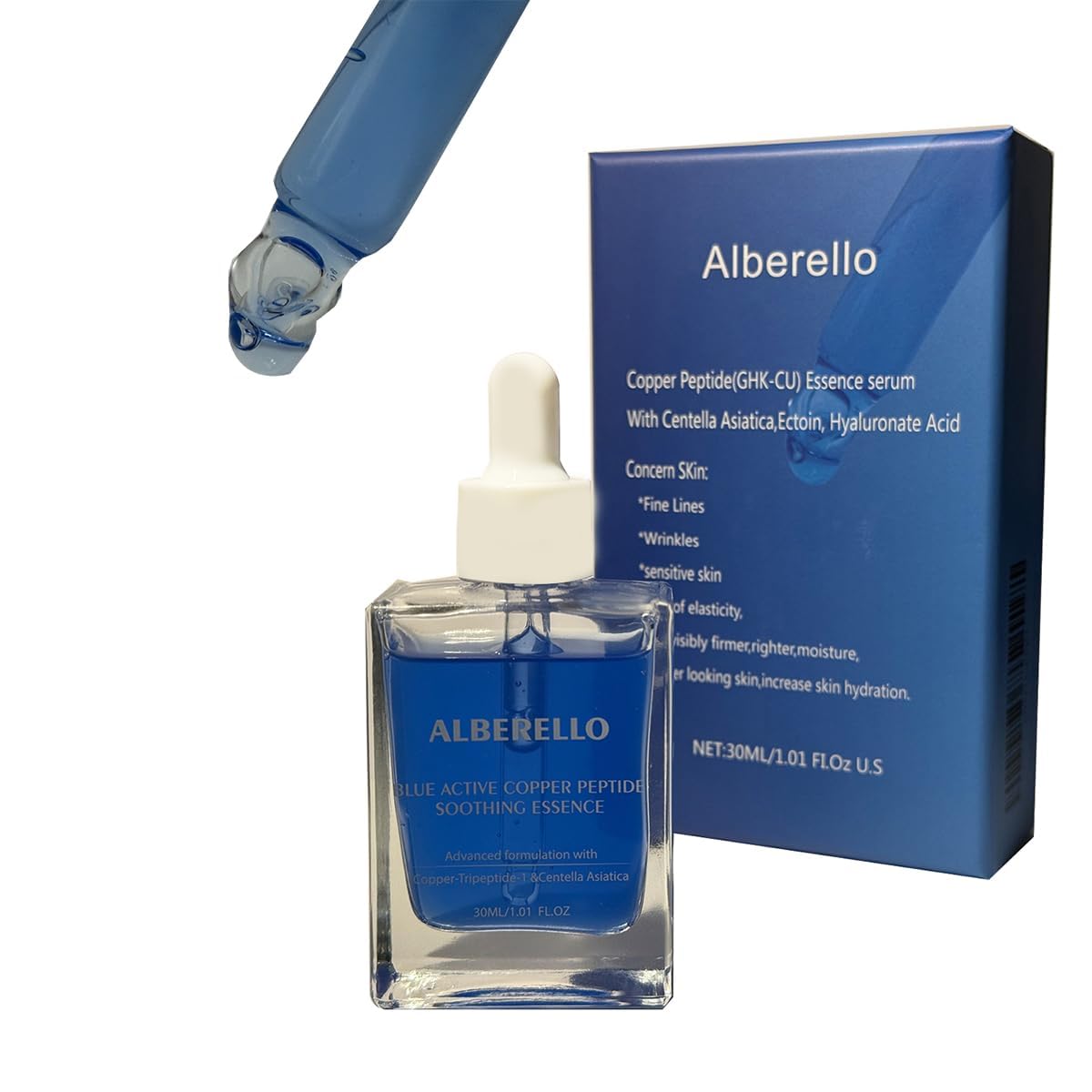 Alberello GHK-Cu Copper Peptides Serum for Face – Anti-Aging & Collagen Support 30ml