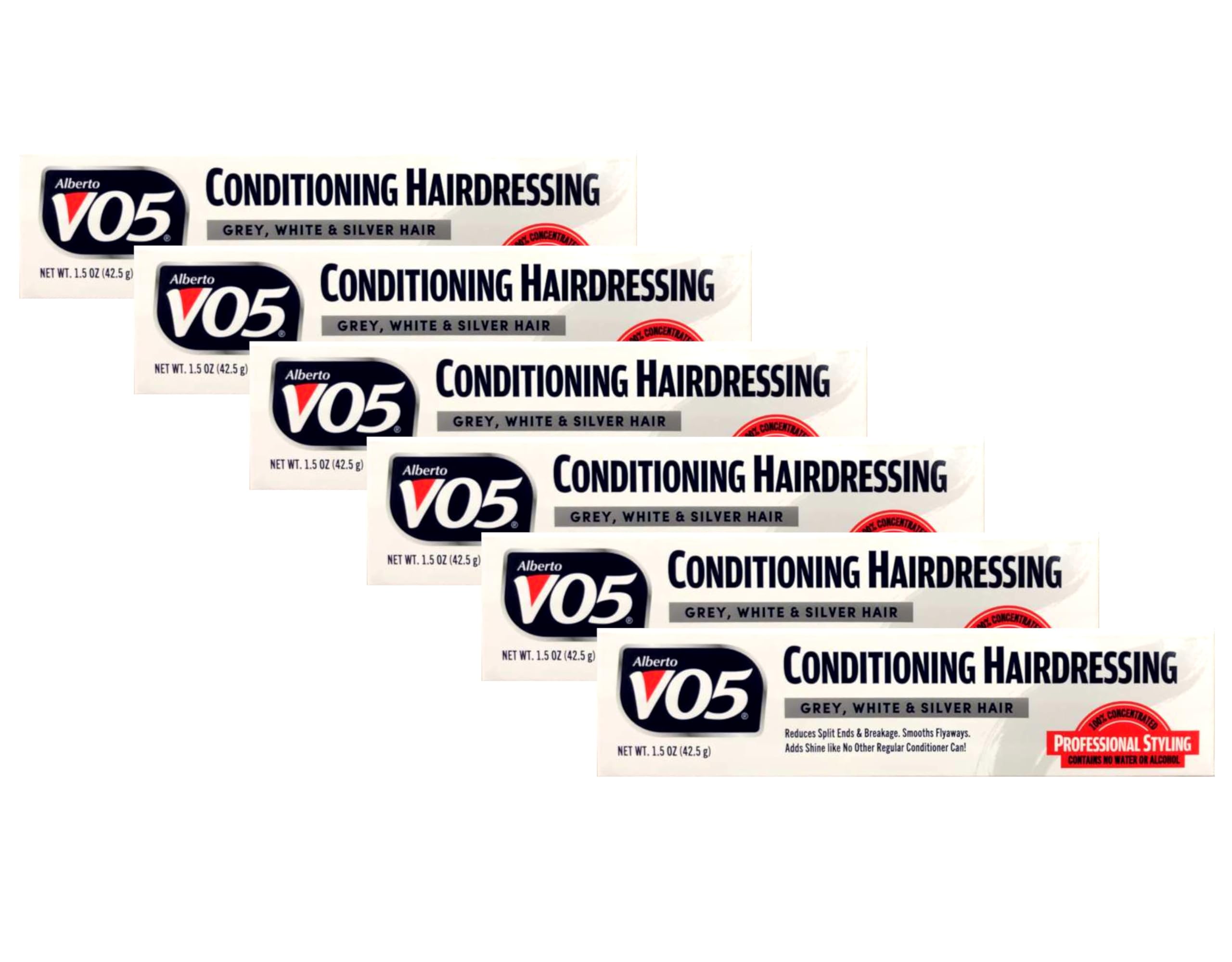 Alberto VO5 Conditioning Hairdressing for Gray/White/Silver Hair – 6x1.5 oz Tubes