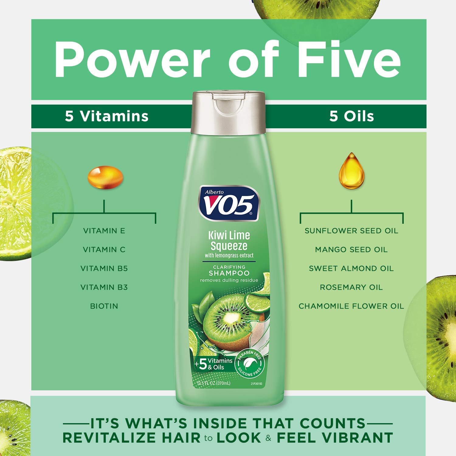 VO5 Herbal Escapes Kiwi Lime Squeeze Clarifying Shampoo – 12.5 oz