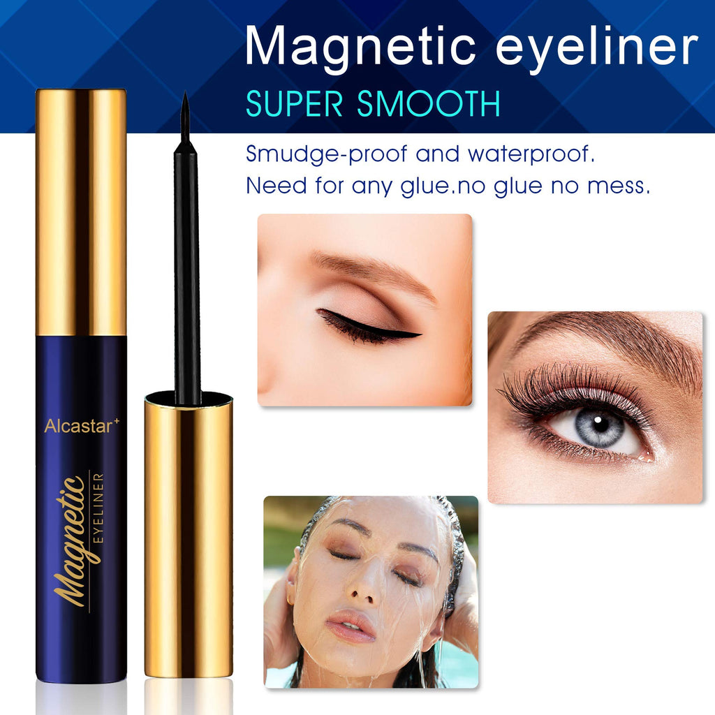 Alcastar+ Magnetic Eyelashes with Eyeliner Kit – Easy, Reusable Mink Lashes