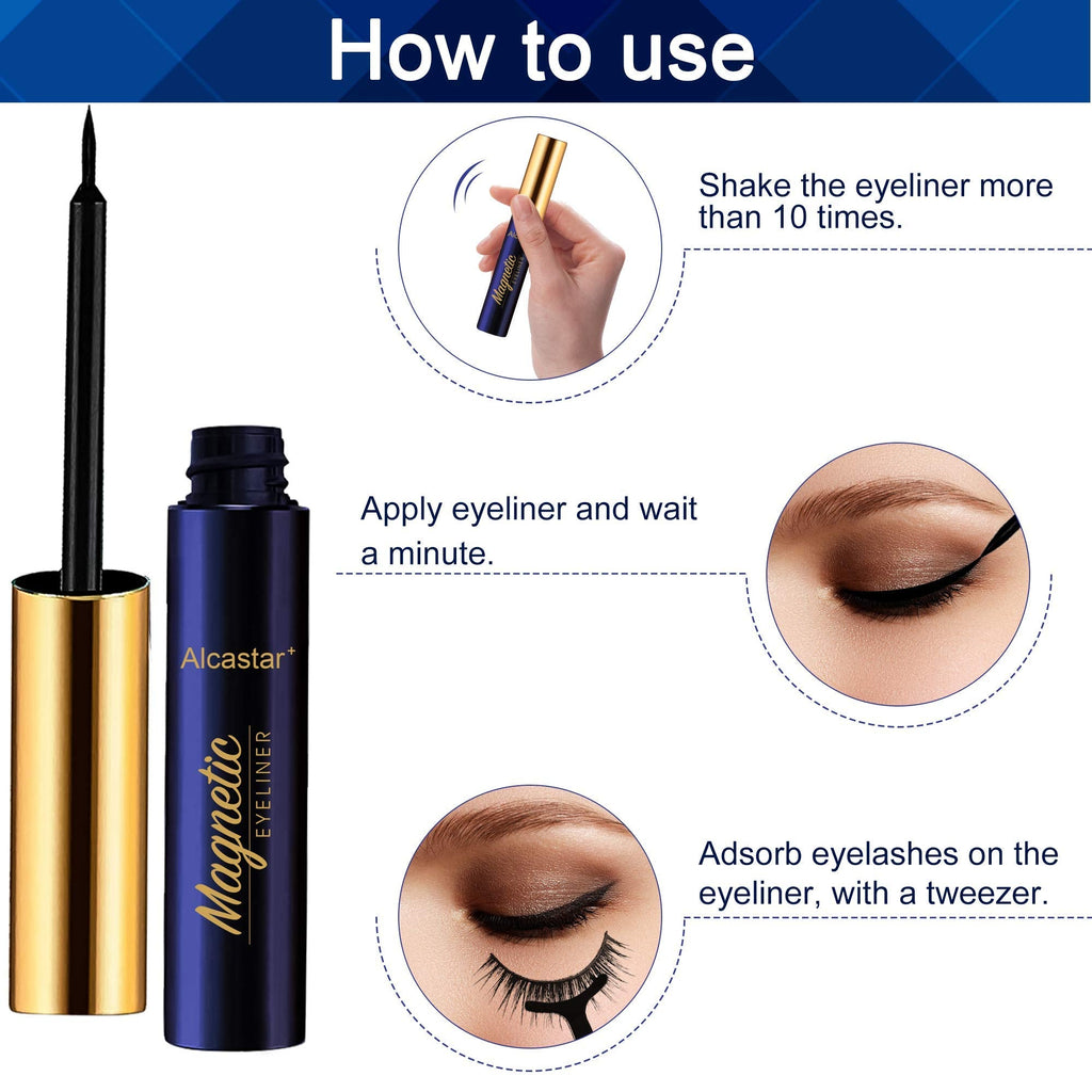 Alcastar+ Magnetic Eyelashes with Eyeliner Kit – Easy, Reusable Mink Lashes