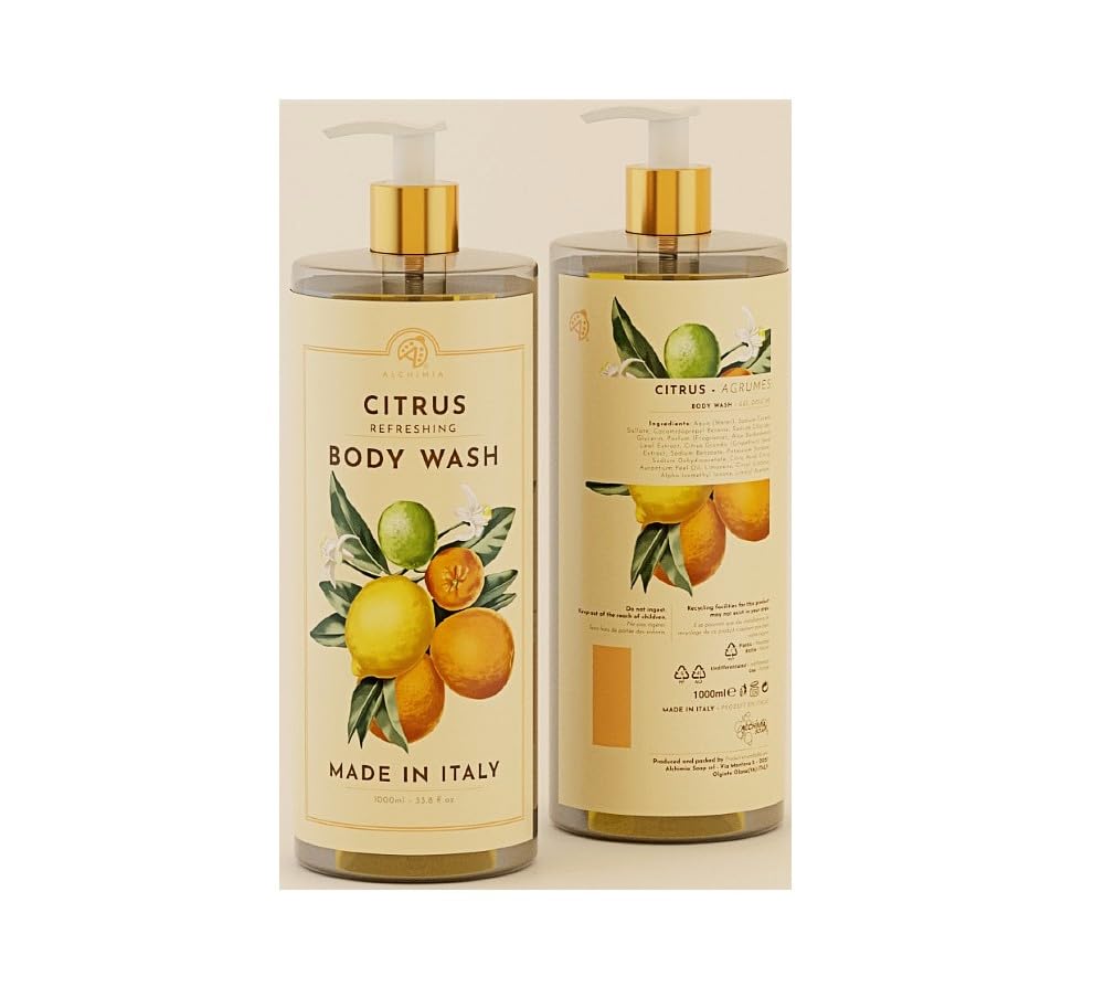 Alchimia Citrus Refreshing Body Wash – 33.8 fl oz / 1000 ml – Made in Italy