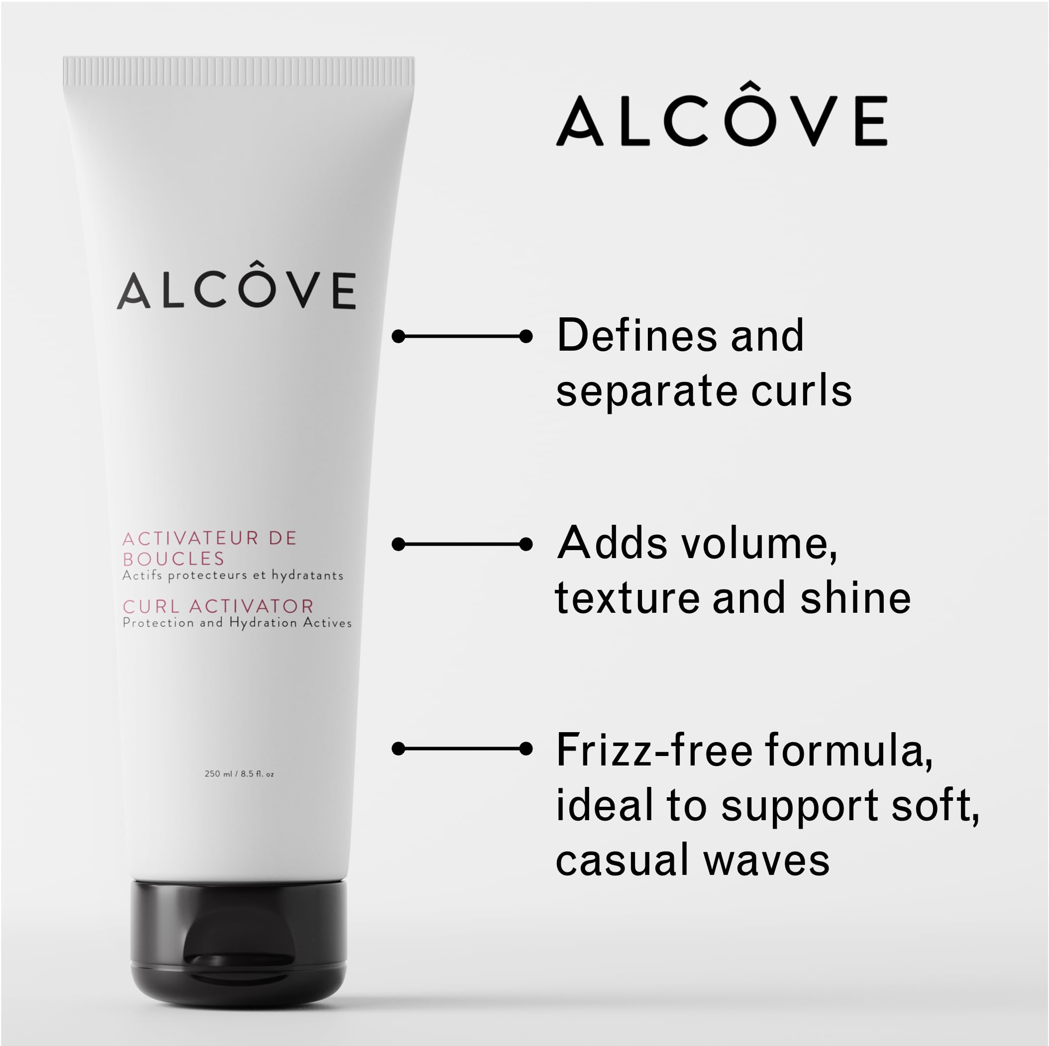 Alcôve Curl Activator for Curly Hair – Argan Oil, Pomegranate Seed & Mango Extract | High Humidity Defining Cream – 250ml
