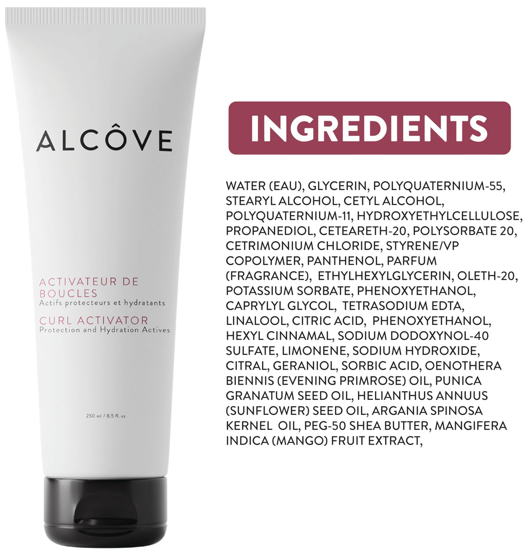 Alcôve Curl Activator for Curly Hair – Argan Oil, Pomegranate Seed & Mango Extract | High Humidity Defining Cream – 250ml