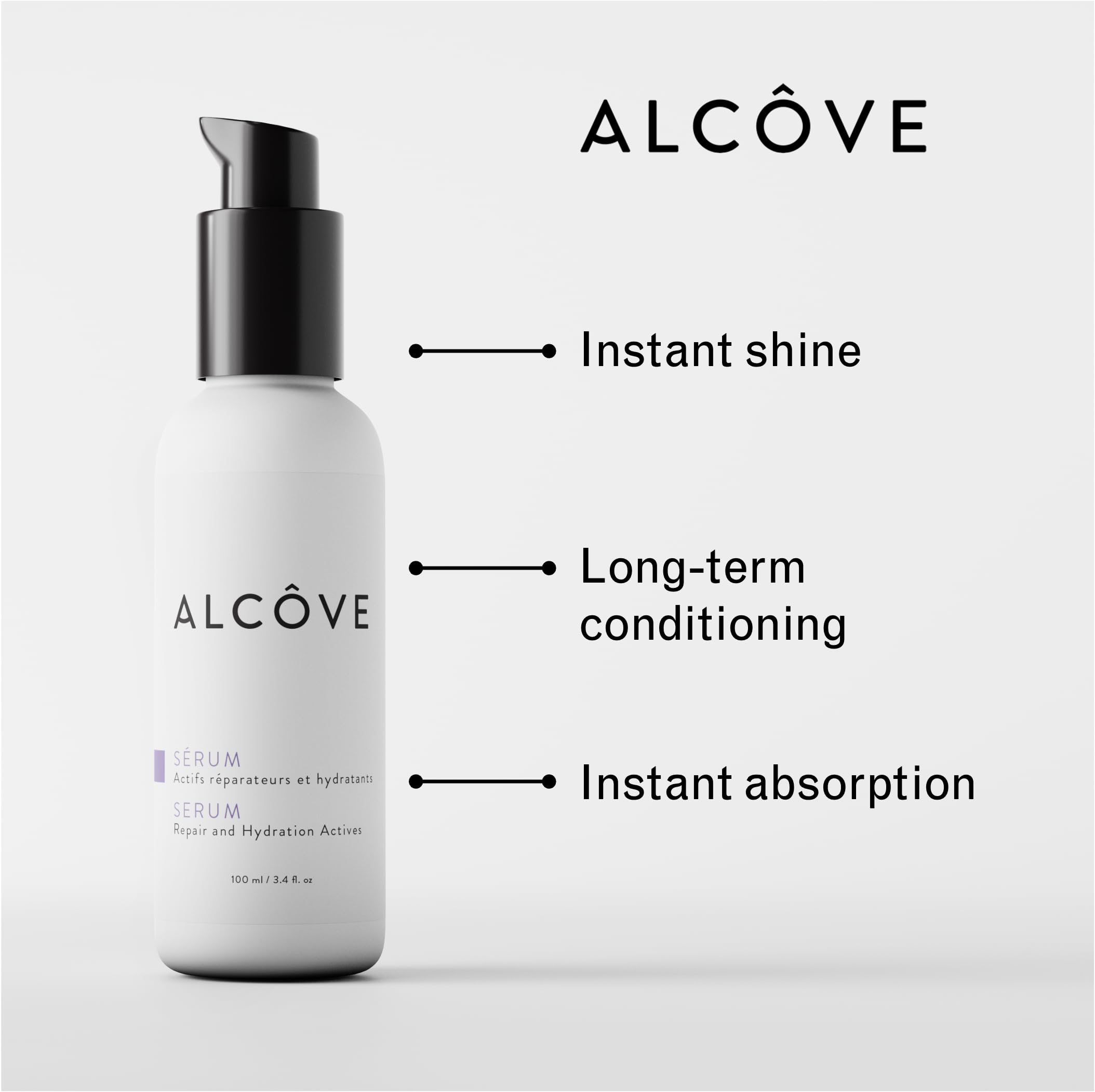 Alcove Serum for Dry, Frizzy, Thick Hair | Smooth Leave-In Treatment 3.4 oz