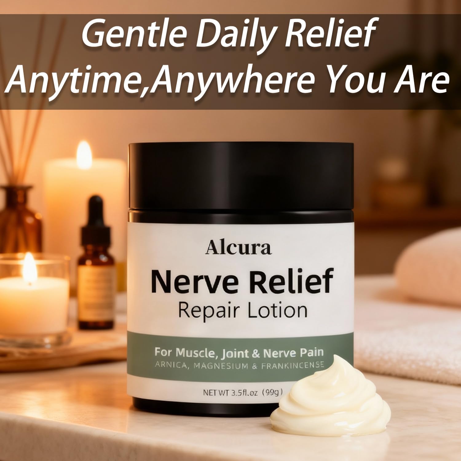 Alcura Nerve Cream with Calendula & Magnesium – Daily Body Nourishment (3.5 oz)