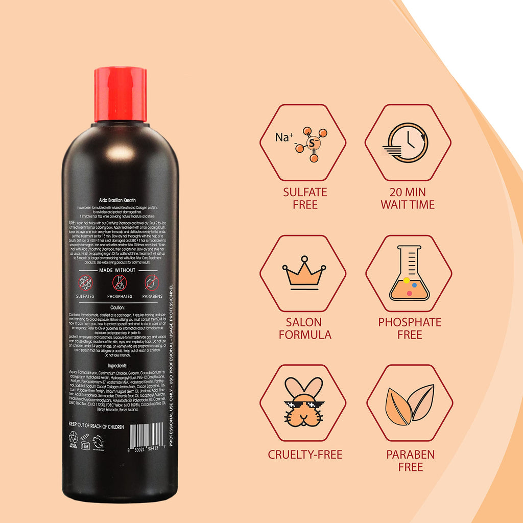 Alda Chocolate Brazilian Keratin Treatment – 16 oz | Smoothing & Frizz Control