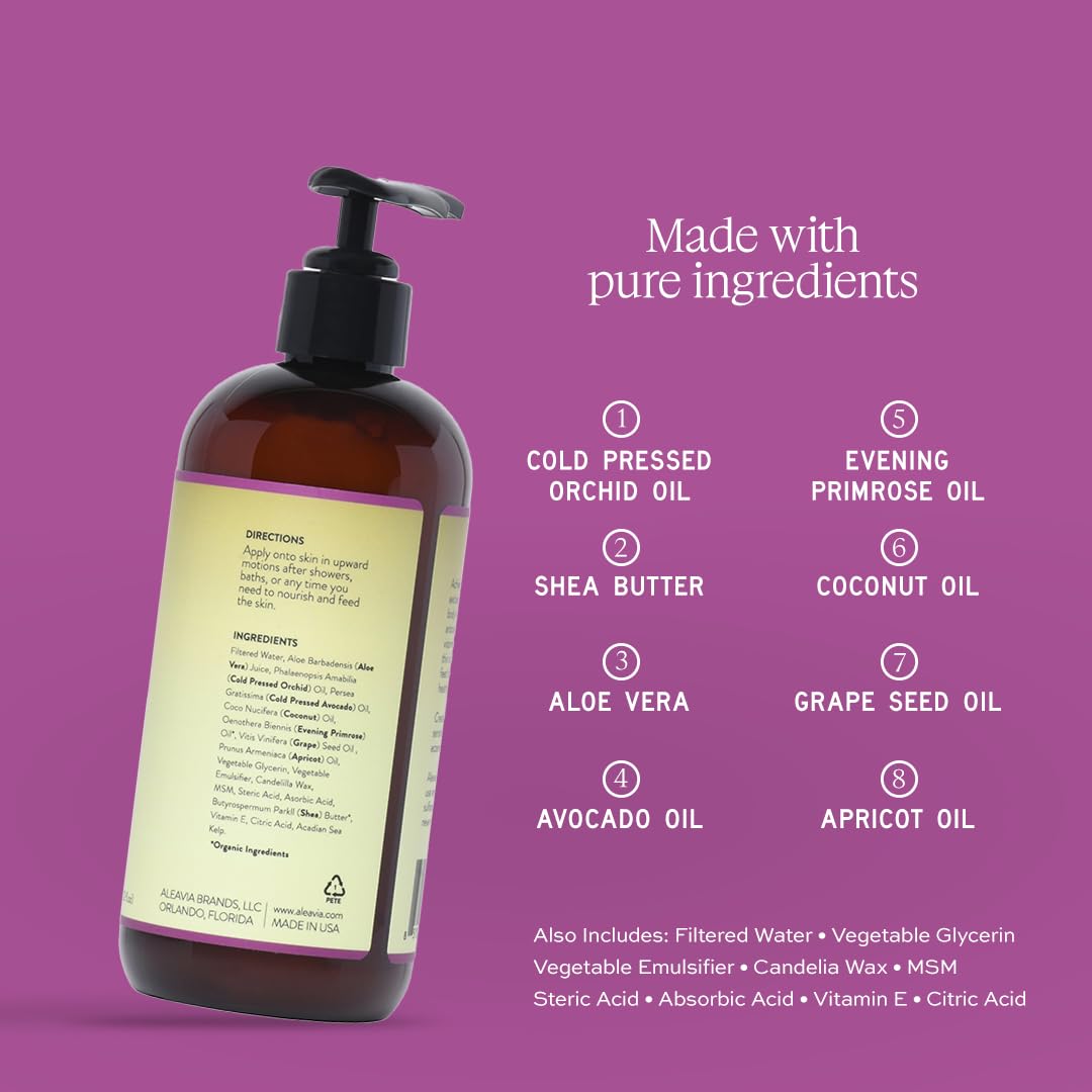 Aleavia Orchid Prebiotic Body Lotion – Lightly Scented, All-Natural Moisturizer