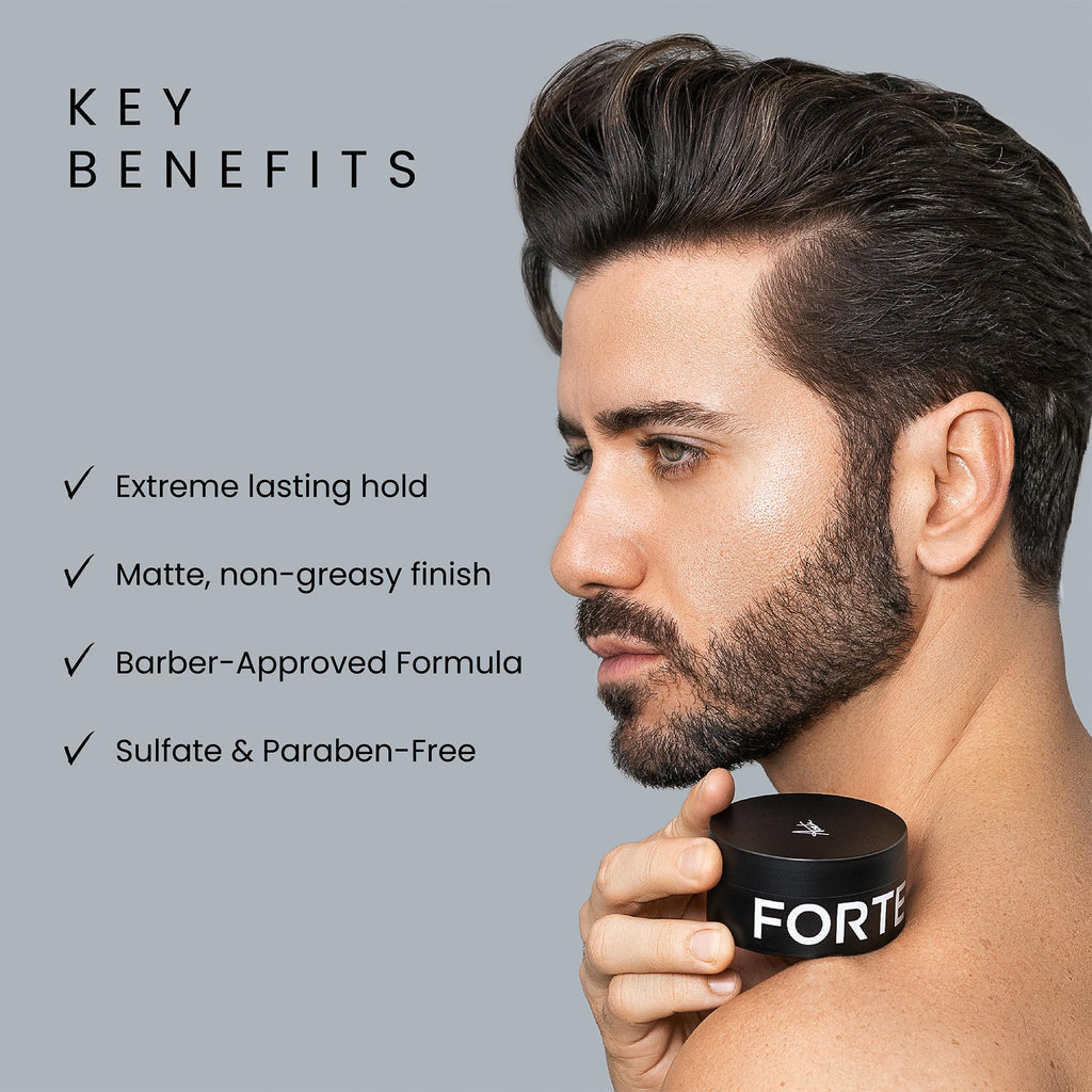 Alex Costa Forte Series Hair Clay for Men | Extreme Hold, Matte Finish, Natural Ingredients