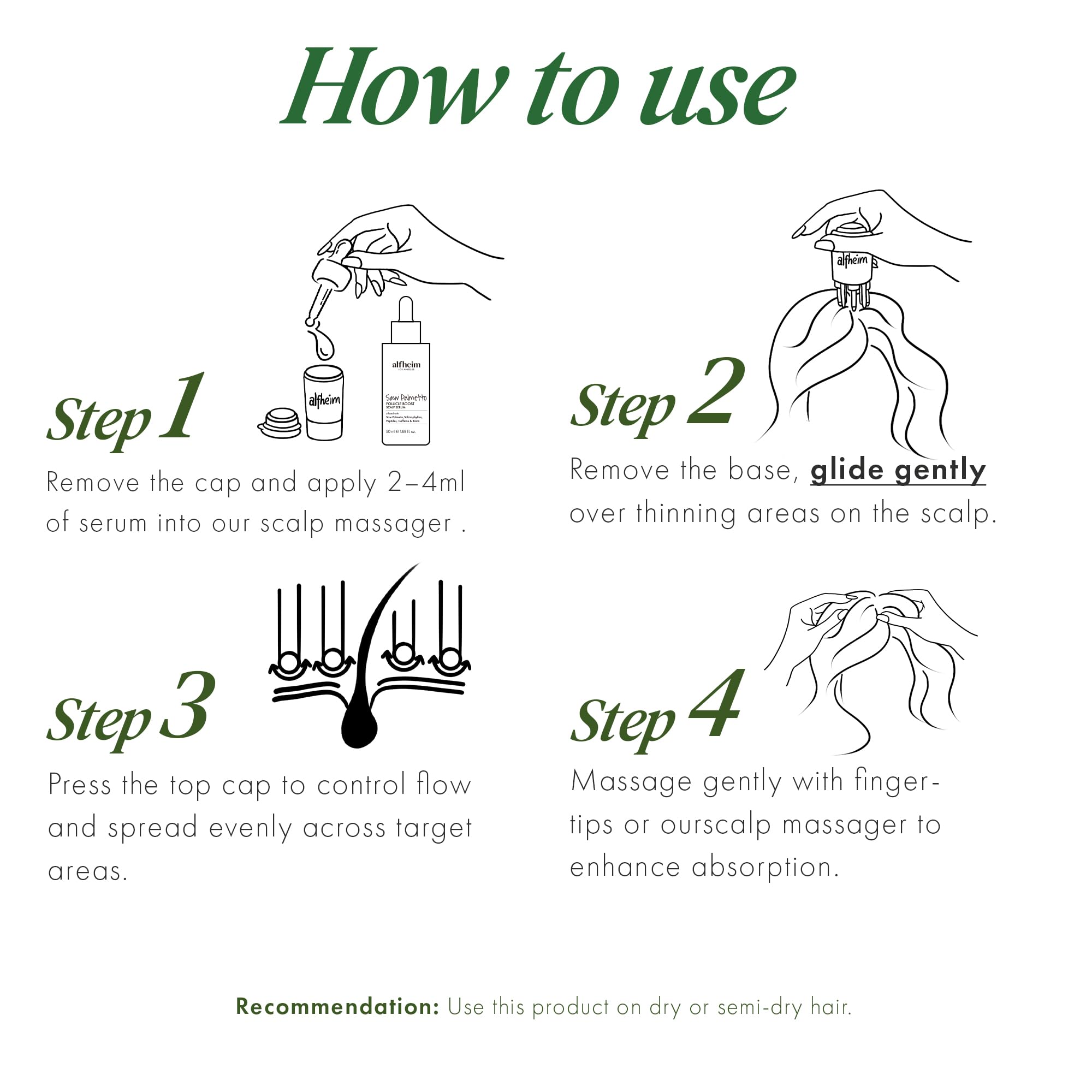 ALFHEIM Saw Palmetto Scalp Serum — Fuller Hair, Caffeine & Biotin, 0.34 oz
