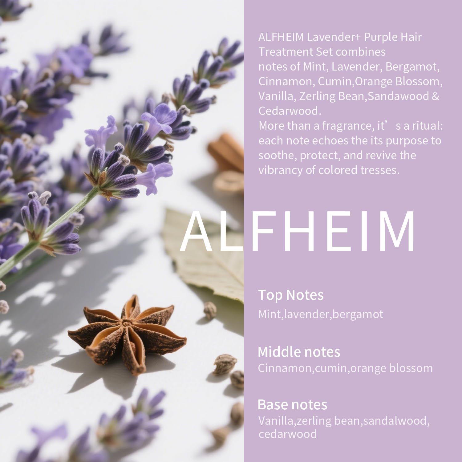 ALFHEIM Lavender+ Purple Hair Care Gift Set | Toning Shampoo & Conditioner for Blonde, Silver & Highlighted Hair