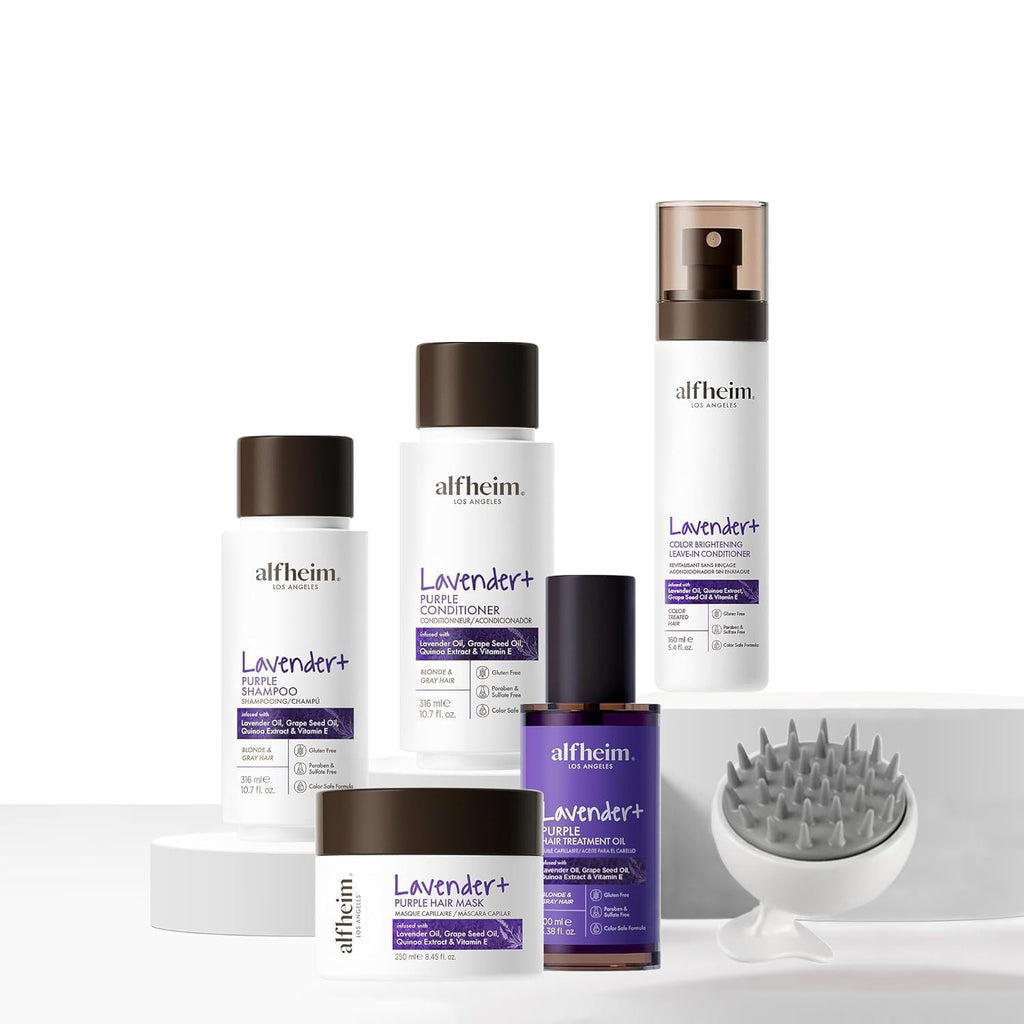 ALFHEIM Lavender+ Purple Hair Care Gift Set | Toning Shampoo & Conditioner for Blonde, Silver & Highlighted Hair