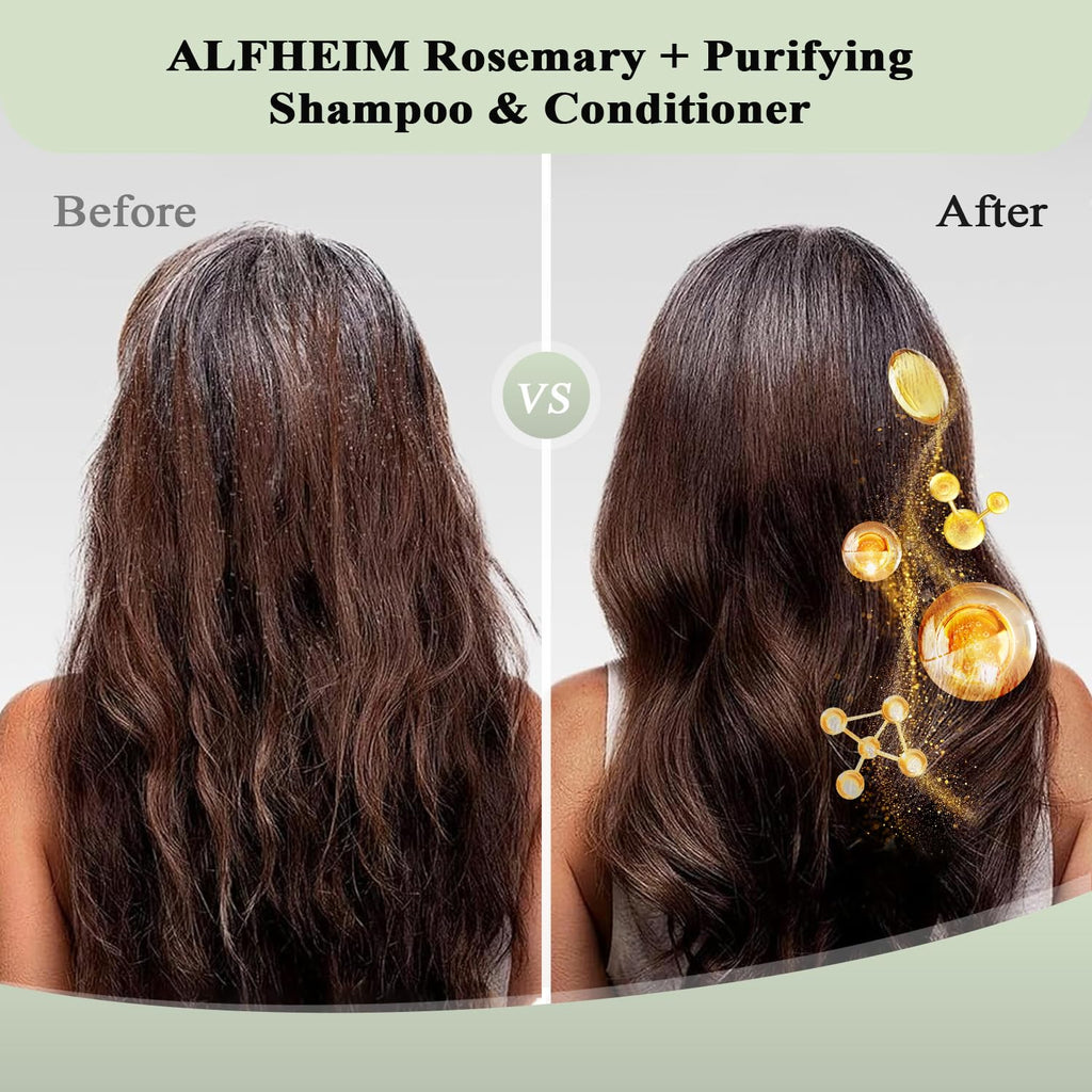 Alfheim Rosemary+ Purifying Hair Care Gift Set | Shampoo, Conditioner, Hair Mask, Leave-In & Hair Oil