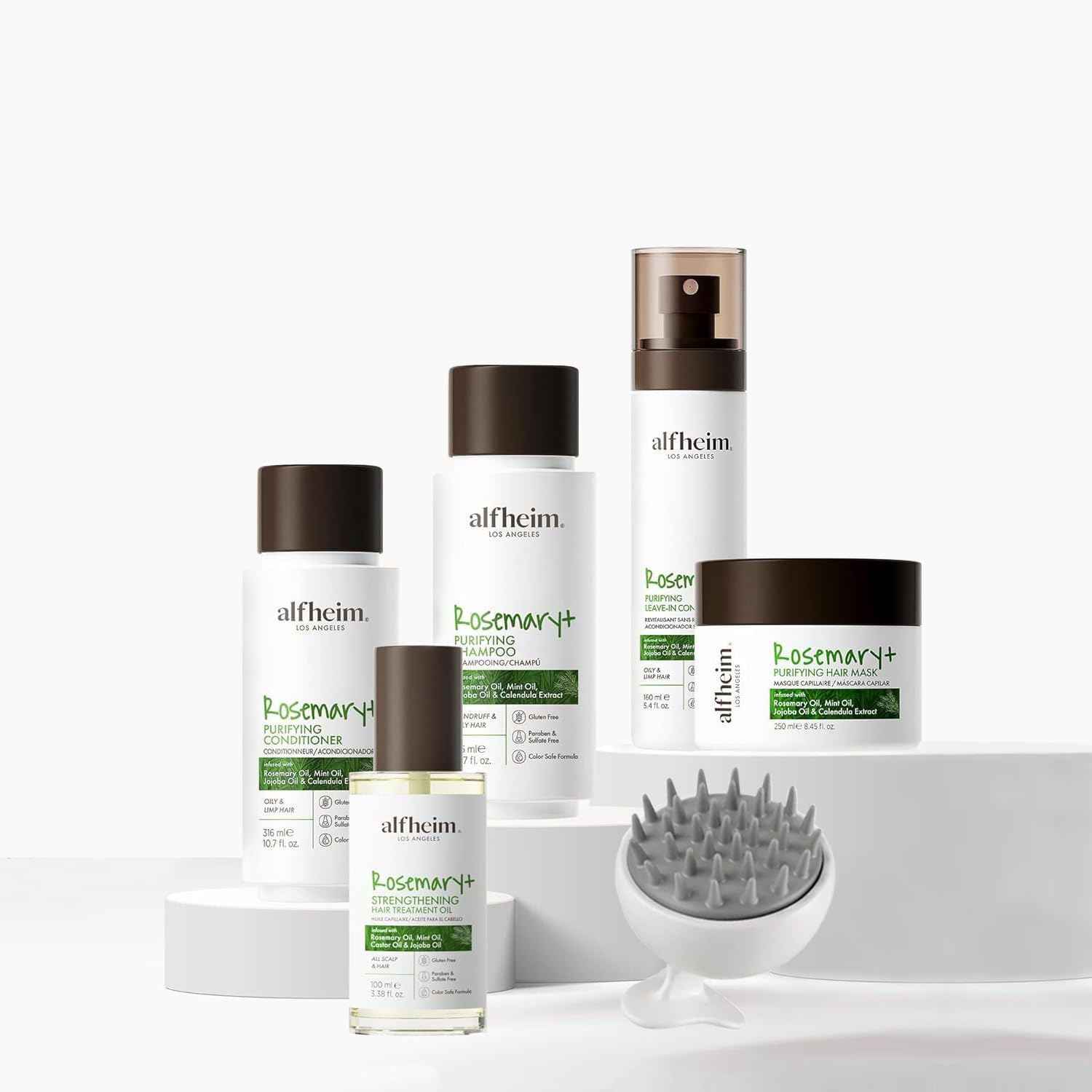 Alfheim Rosemary+ Purifying Hair Care Gift Set | Shampoo, Conditioner, Hair Mask, Leave-In & Hair Oil