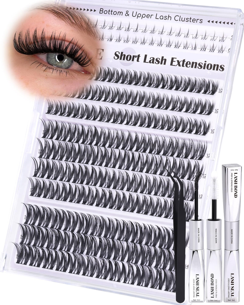 ALICE Flaunt Lash Clusters Kit – Natural Wispy Lash Extensions with Bond & Seal
