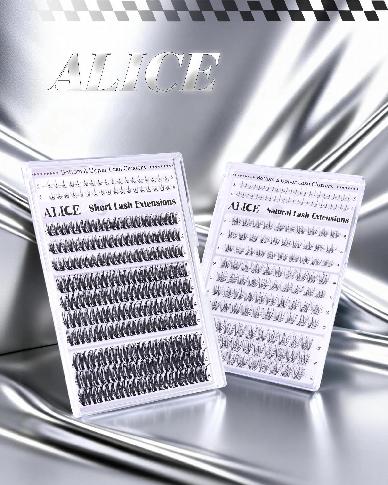 ALICE Flaunt Lash Clusters Kit – Natural Wispy Lash Extensions with Bond & Seal