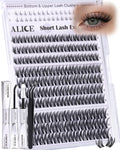 ALICE Flaunt Lash Clusters Kit – Natural Wispy Lash Extensions with Bond & Seal
