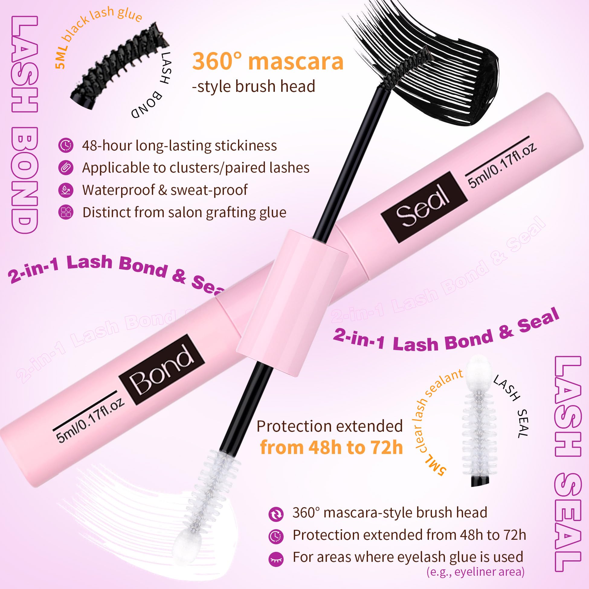 ALICROWN HAIR Manga Lash Clusters Kit – 110 Pcs, 6 Lengths, DIY Bond & Seal