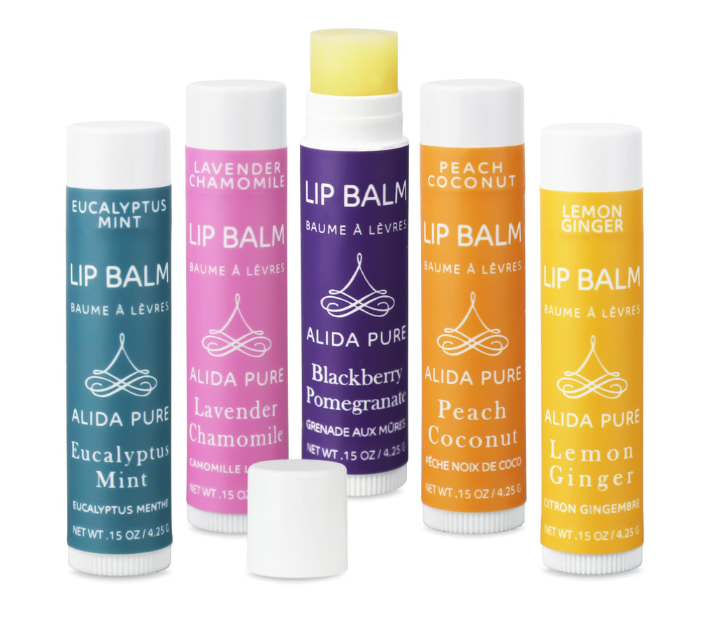 ALIDA PURE Duet Lip Balm Collection – Vegan, Beeswax-Free, Jojoba & Avocado Oil (5 Tube Set)