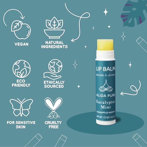 ALIDA PURE Duet Lip Balm Collection – Vegan, Beeswax-Free, Jojoba & Avocado Oil (5 Tube Set)