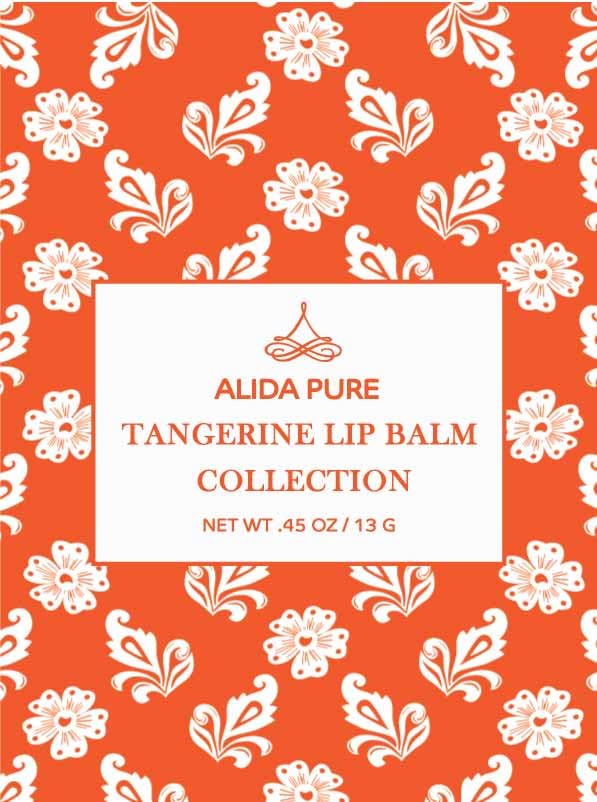 ALIDA PURE Tangerine Lip Balm Set – Vegan, Beeswax Free (3 Tubes)