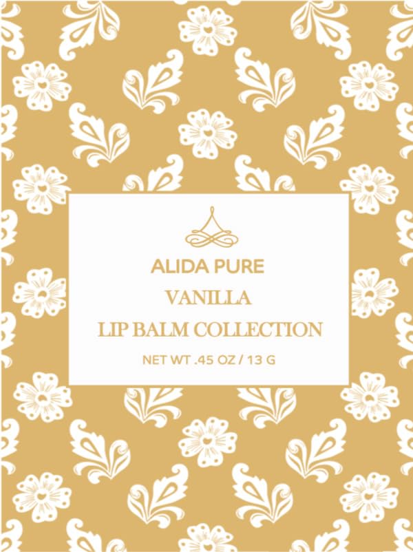 ALIDA PURE Vanilla Lip Balm Collection — Vegan, Beeswax Free, Jojoba & Avocado Oils
