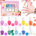 ALIKOSSTOR Glitter Nail Polish Set for Kids – 10 Non-Toxic, Quick-Dry, Peel-Off