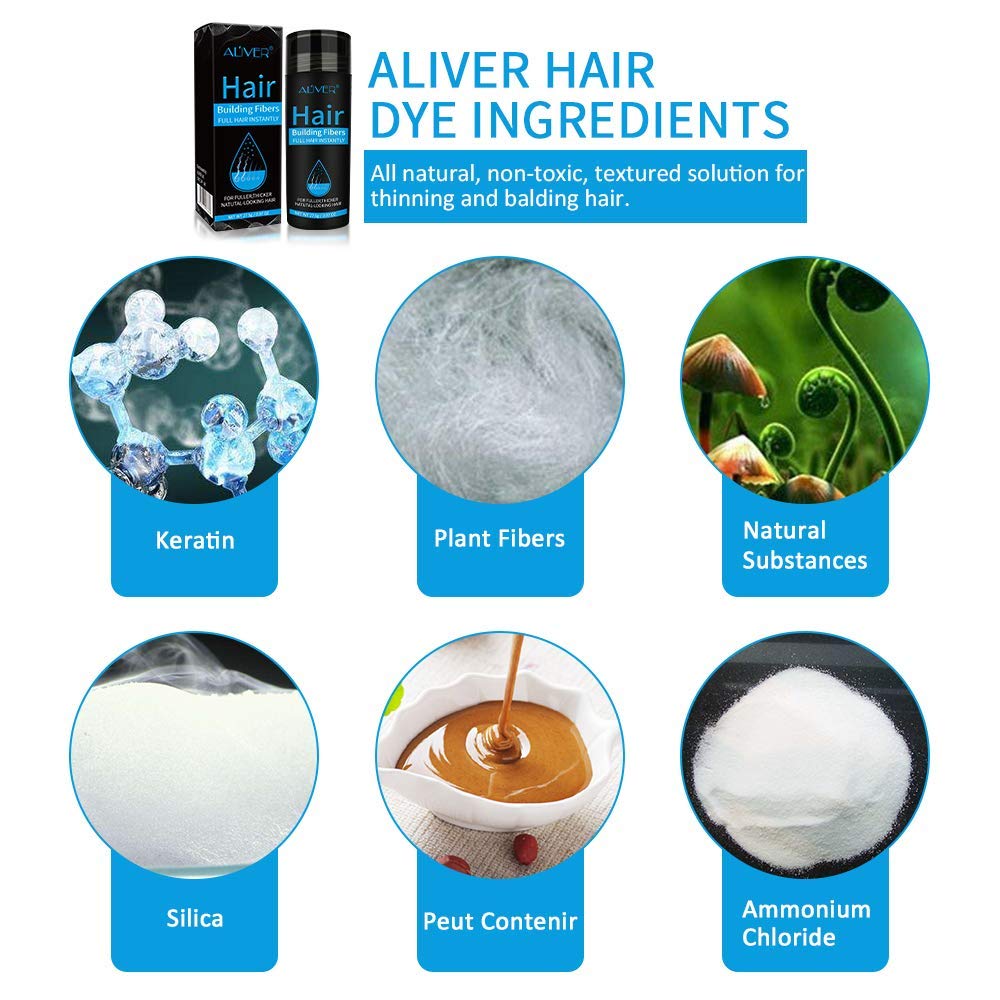 ALIVER Hair Fibers for Thinning Hair – Dark Brown Spray, Undetectable Natural Formula, 15 Seconds to Fuller Hair – Conceals Hair Loss for Men & Women | 0.97 oz