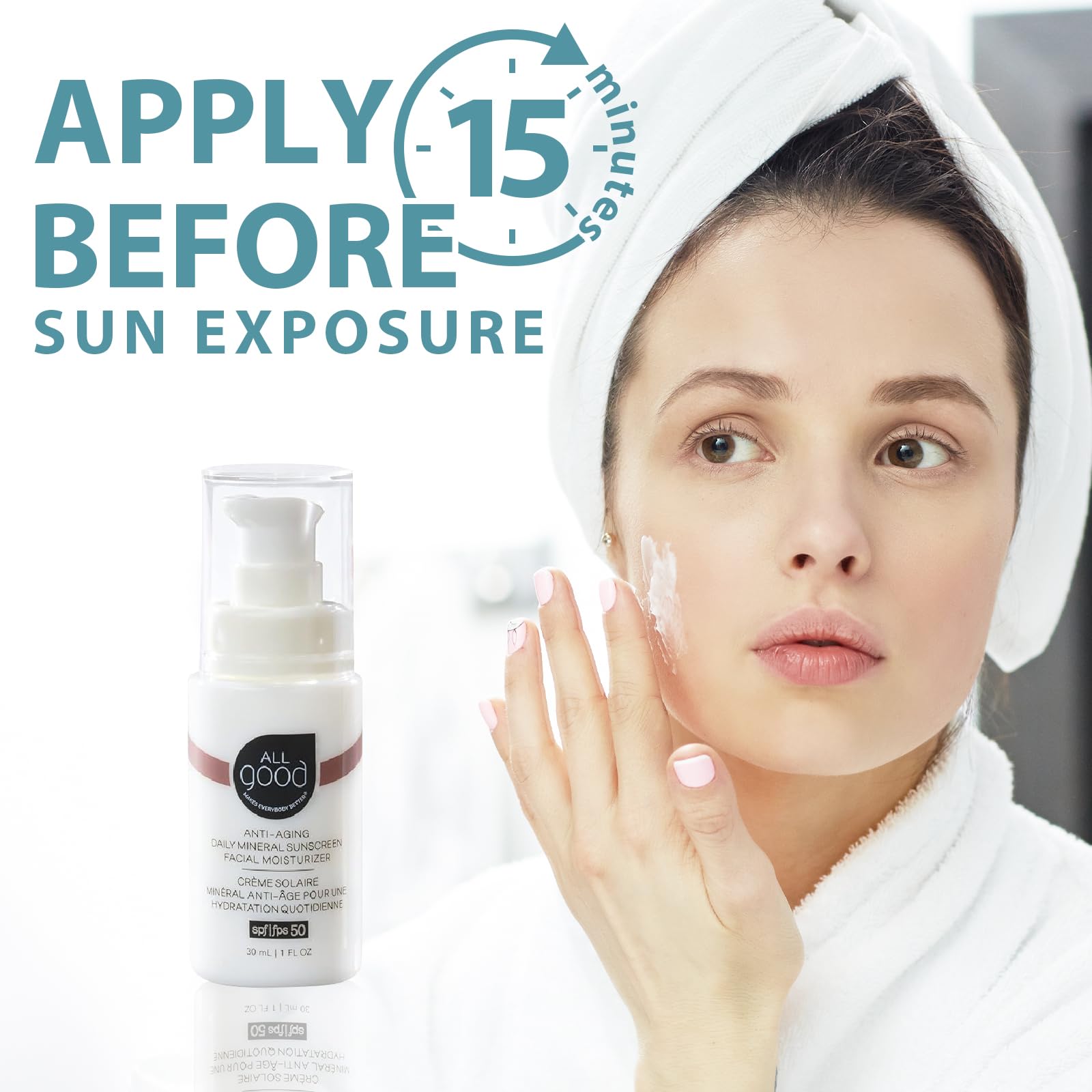 All Good Anti-Aging Daily Mineral Sunscreen SPF 50 | Hyaluronic Acid, Niacinamide, Calendula | 1oz
