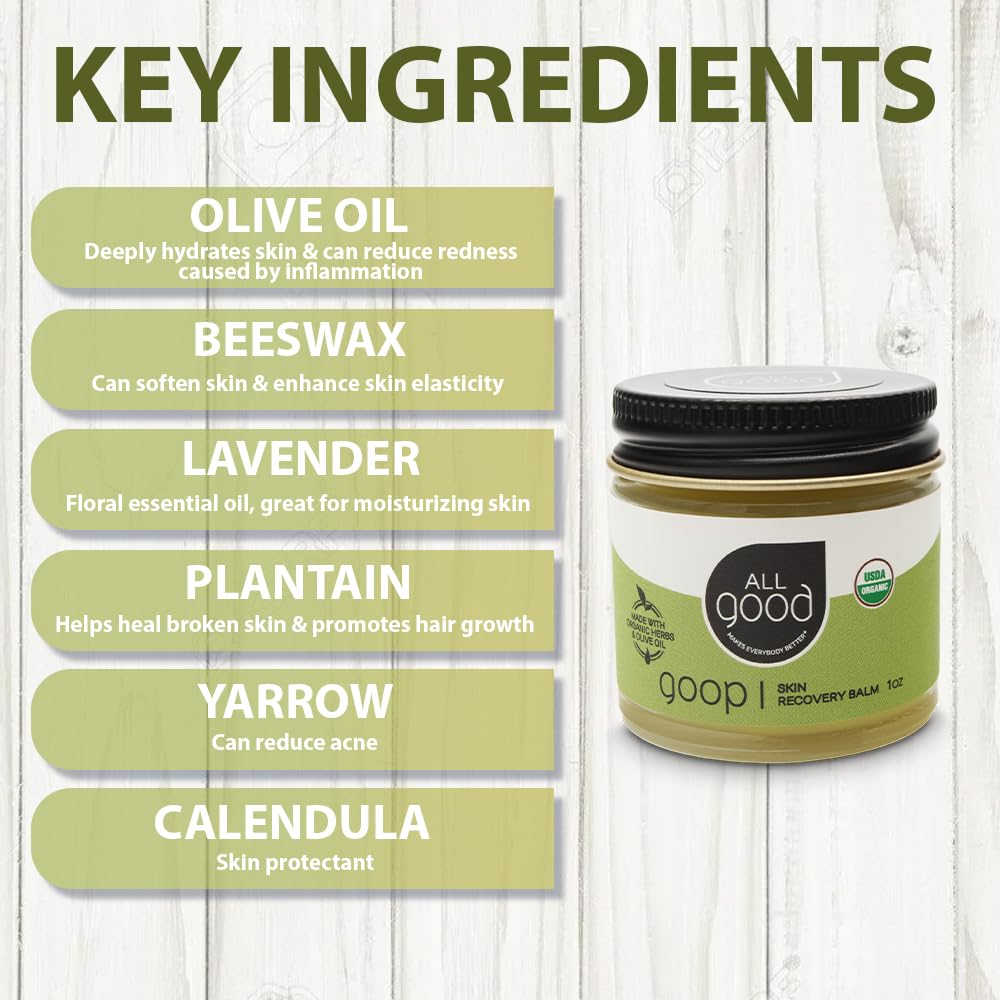 All Good Goop Recovery Balm – Organic Skin Care Ointment with Calendula, Lavender & Beeswax | 1 oz