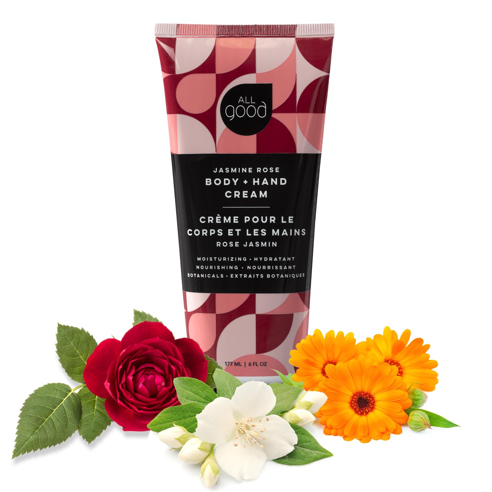 All Good Hand & Body Lotion – Organic Jasmine Rose Moisturizer, Non-Greasy, 6 fl oz