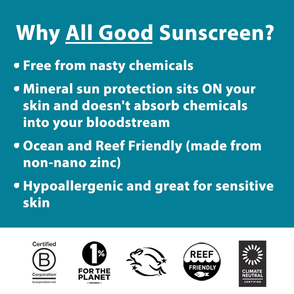 All Good Sport Sunscreen SPF 30 – Reef-Friendly, Broad Spectrum, Water-Resistant – Spray & Lotion Duo