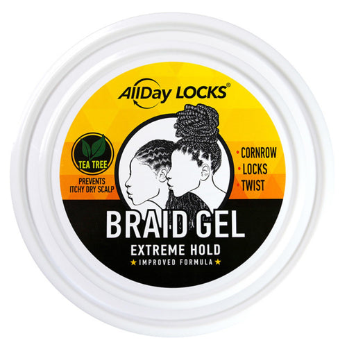 جل الضفائر AllDay Locks بقوة تثبيت قصوى - جل طبيعي لتصفيف ضفائر الكورنرو والجدائل (10 أونصة)