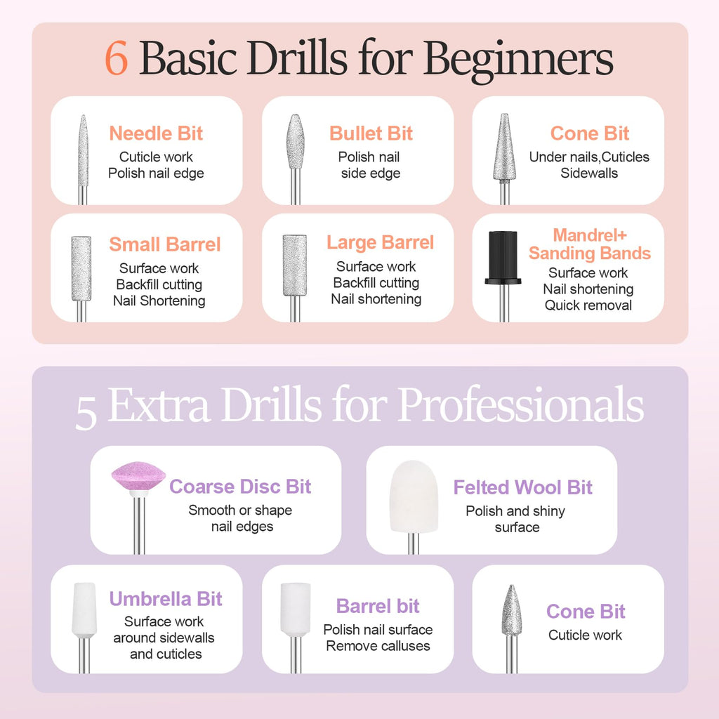 alle's 20000RPM Electric Nail Drill – Cordless Manicure Kit