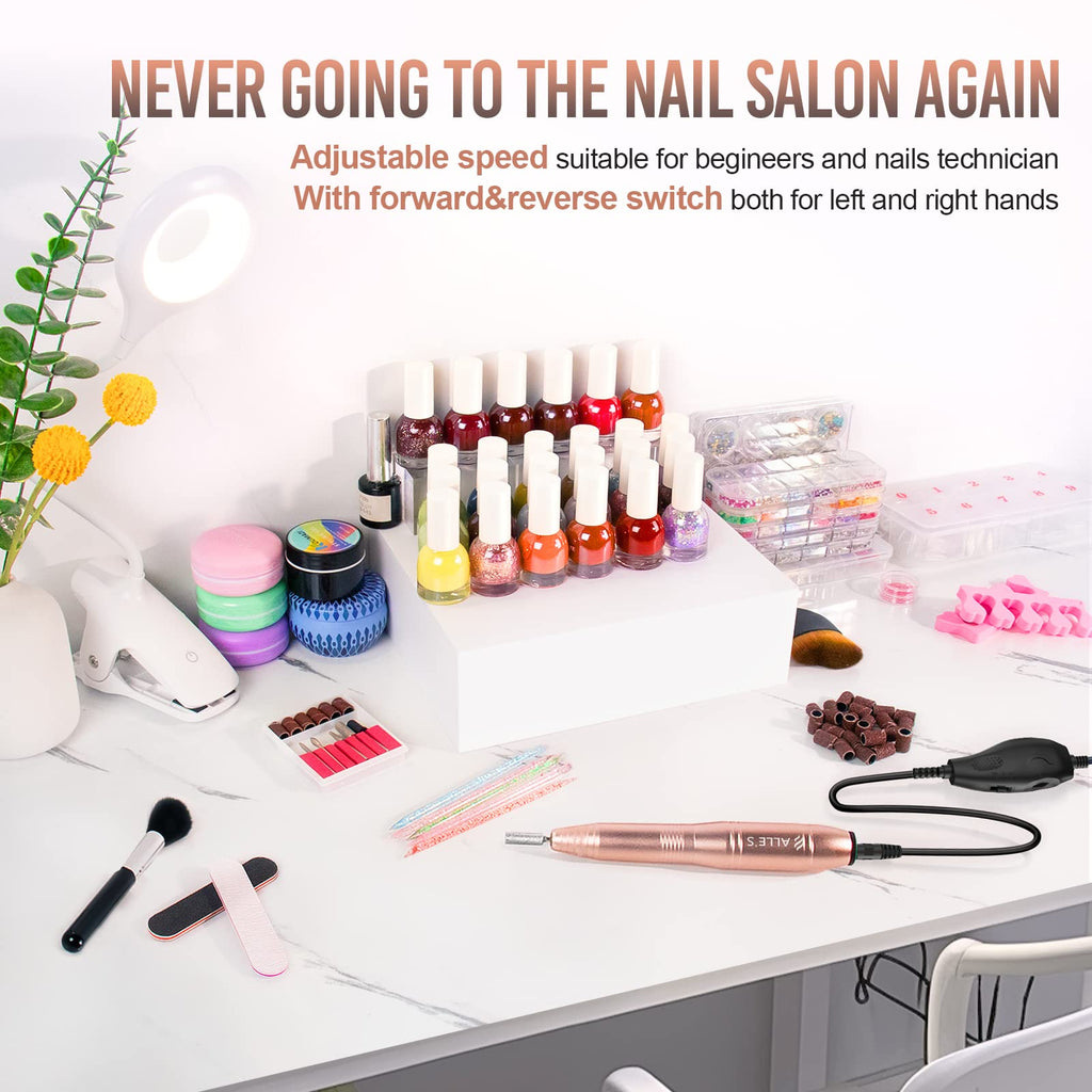 ALLE'S 20000RPM Nail Drill Kit — Portable Efile for Acrylic & Gel Nails