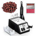 alle's Professional Nail Drill Machine 20000 RPM Efile Kit — 6 Bits, 106 Sanding Bands (Black)