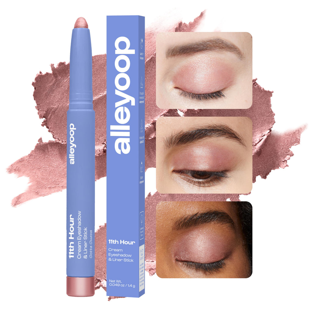 ALLEYOOP 11th Hour Waterproof Cream Eyeshadow Stick – Rose Shimmer, Long-Lasting 2-in-1 Eye Shadow & Liner