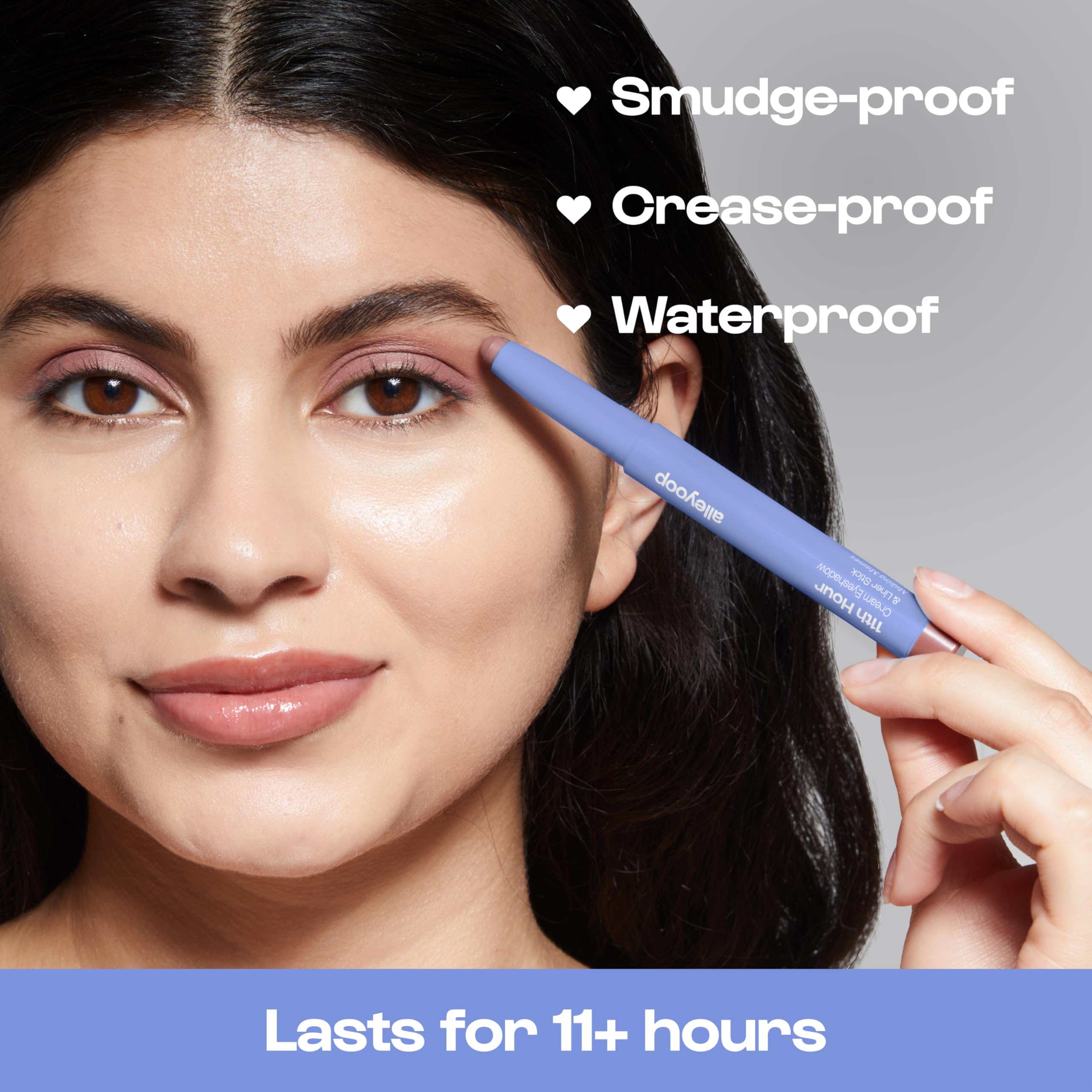 ALLEYOOP 11th Hour Waterproof Cream Eyeshadow Stick — Matte Mauve, Long-Wear Shadow & Liner