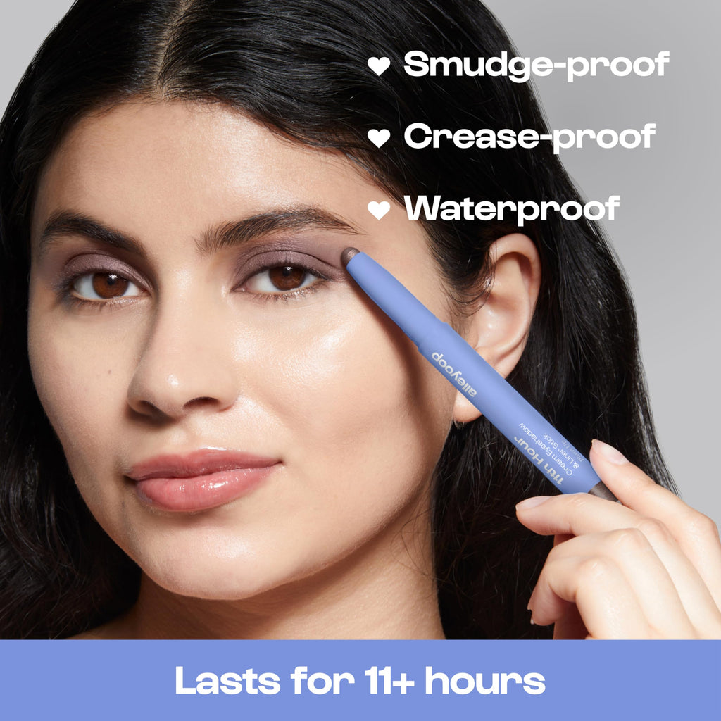 ALLEYOOP 11th Hour Waterproof Cream Eyeshadow Stick – Long-Lasting Shimmer, 2-in-1 Eye Shadow & Liner (Smoky Amethyst)