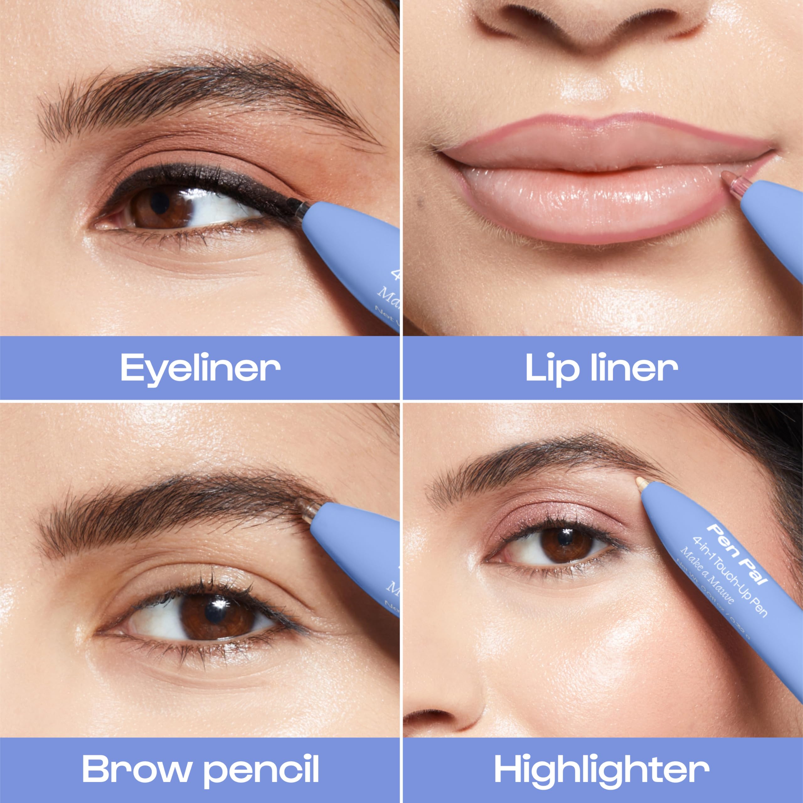 ALLEYOOP Pen Pal 4-in-1 Makeup Pen – Eyeliner, Lip Liner, Highlighter & Brow Pencil – Vegan & Cruelty-Free – Making Mauve
