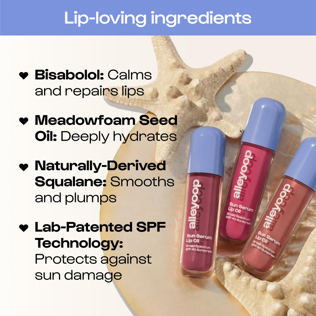 ALLEYOOP Sun Serum Lip Oil SPF 40 – Tinted, Hydrating Lip Moisturizer
