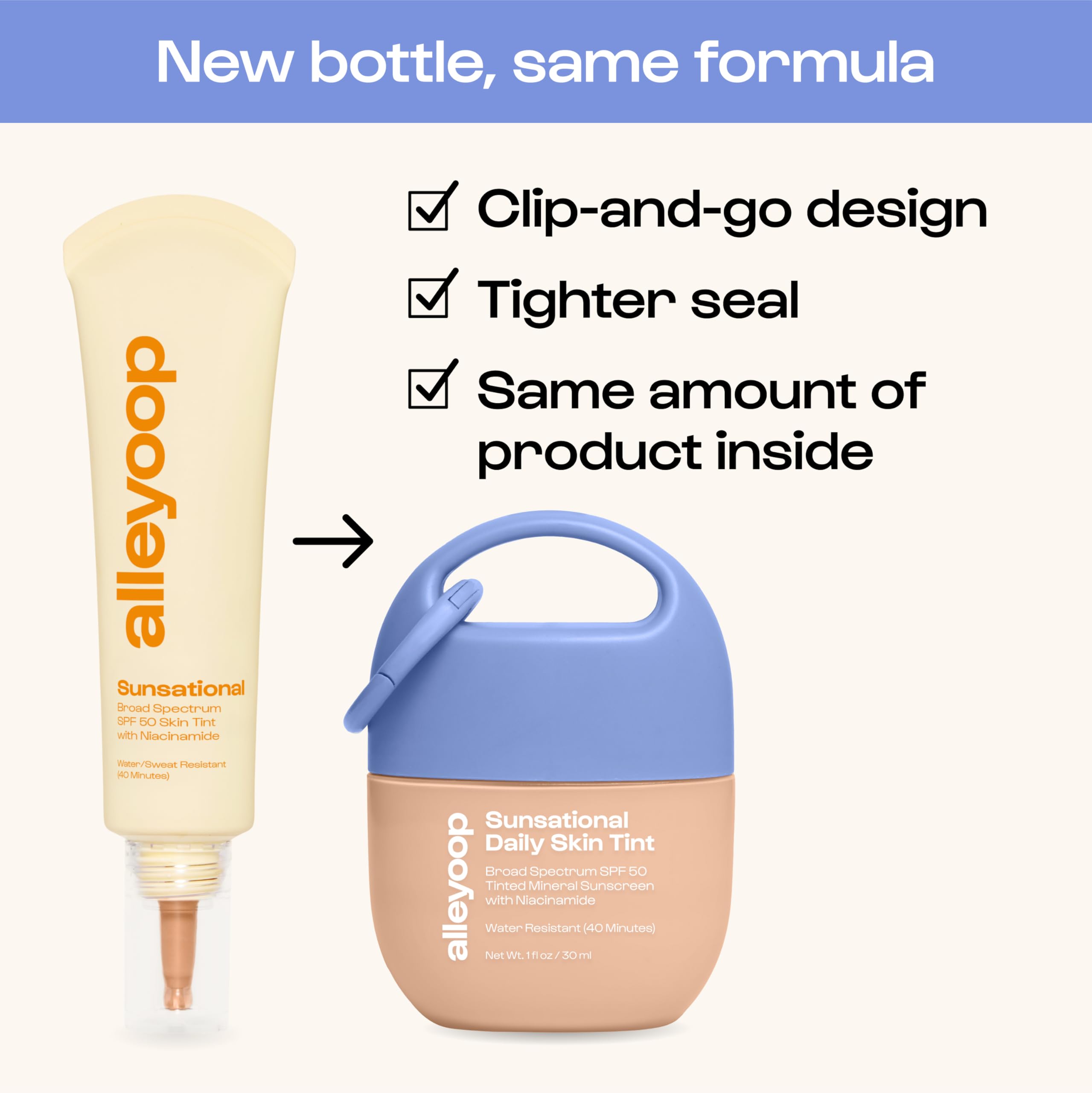 ALLEYOOP Sunsational Tinted Moisturizer SPF 50 – 100% Mineral Face Sunscreen (Vegan & Cruelty-Free)