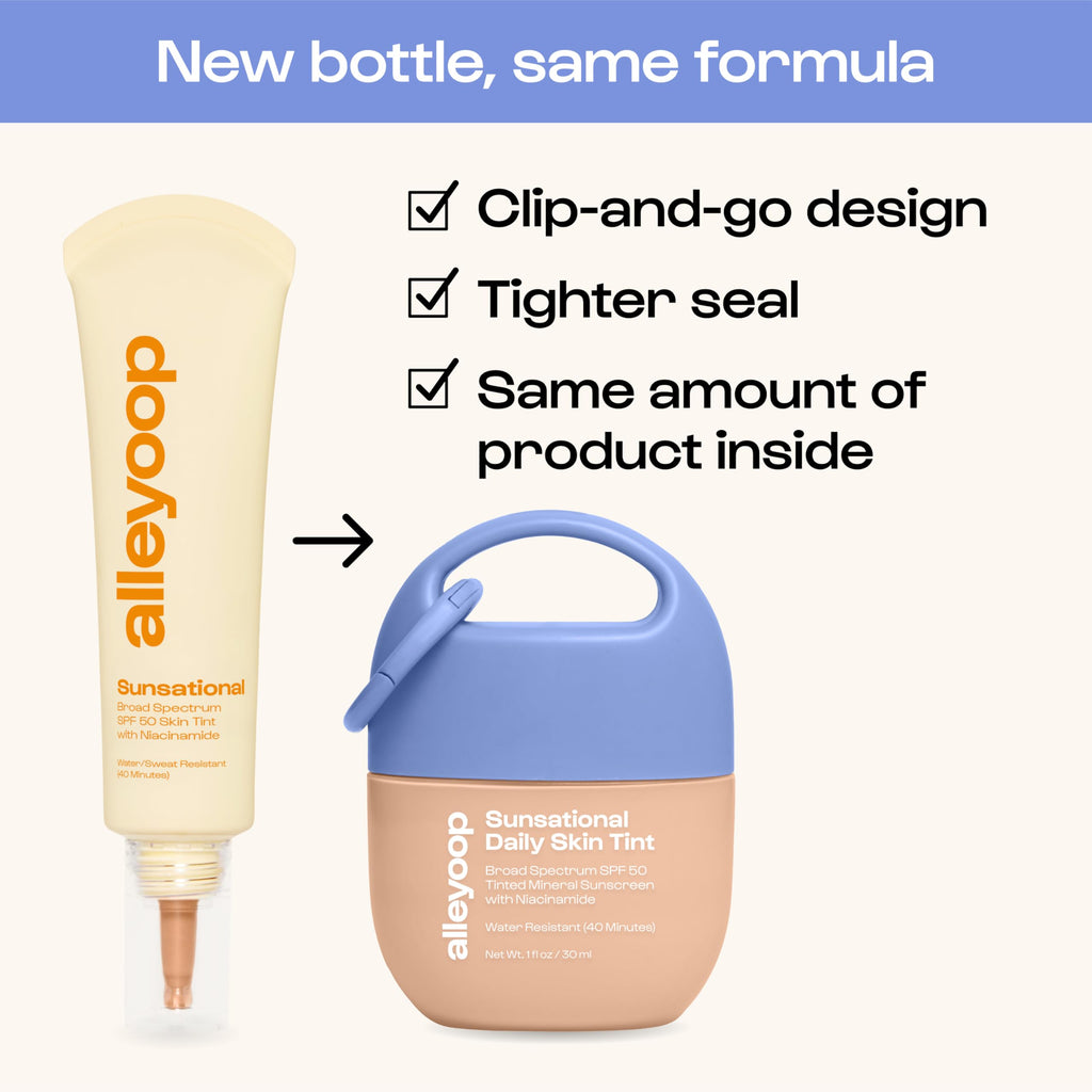 ALLEYOOP Sunsational Tinted Moisturizer SPF 50 — Mineral Sunscreen + Tint (Vegan)